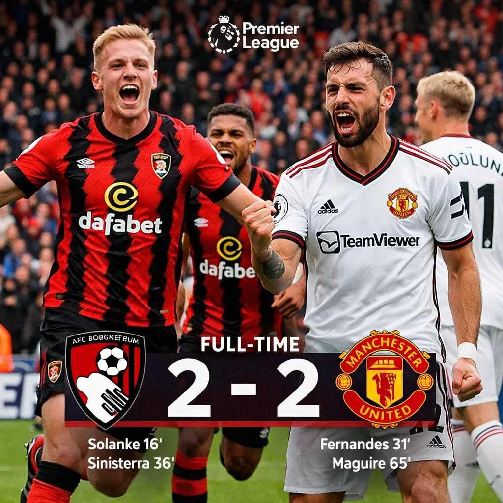 Bournemouth e United Repartem Pontos Num Jogo de Loucos