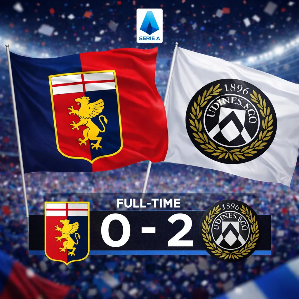 Genoa cai em casa frente ao Udinese pragmático