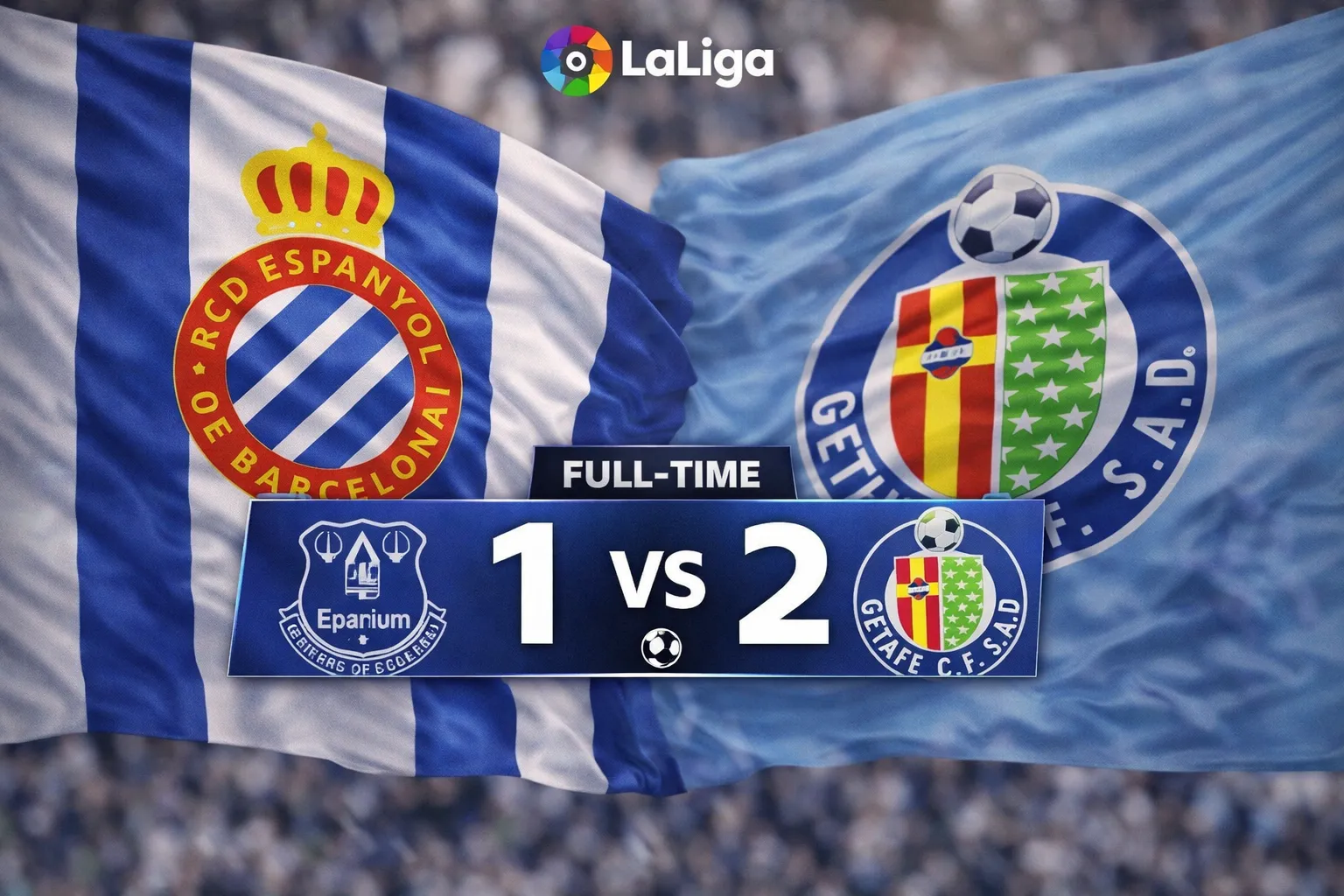 Getafe rouba os três pontos ao Espanyol com dois golos nos descontos da primeira parte