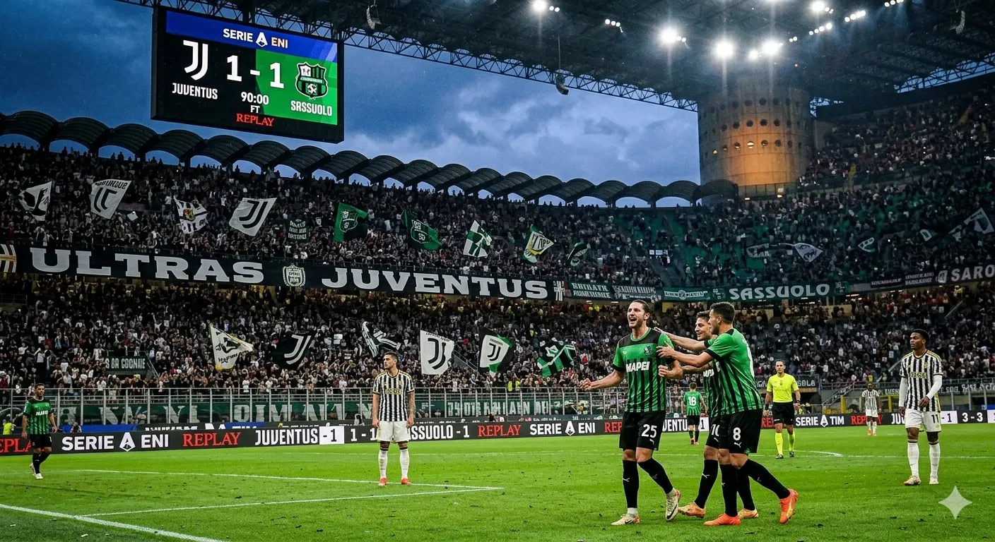 Sassuolo rouba um ponto inacreditável em Turim e paralisa a Juventus