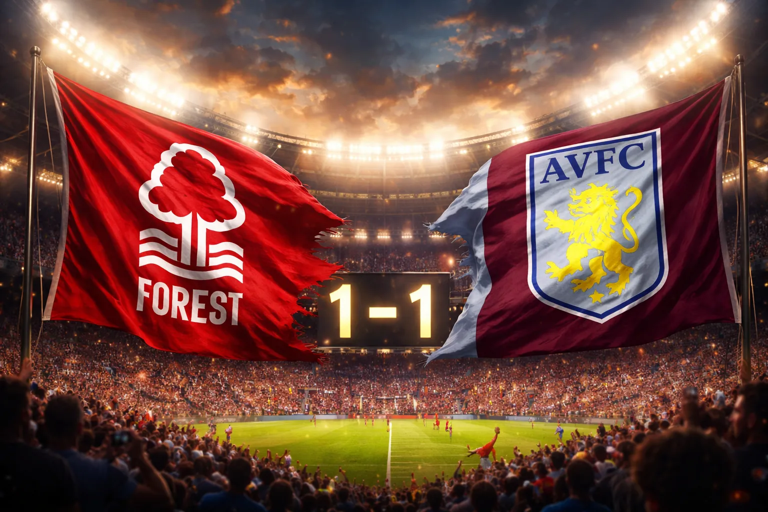 Forest resiste com garra e arranha um empate ante um Villa que desperdiça oportunidades