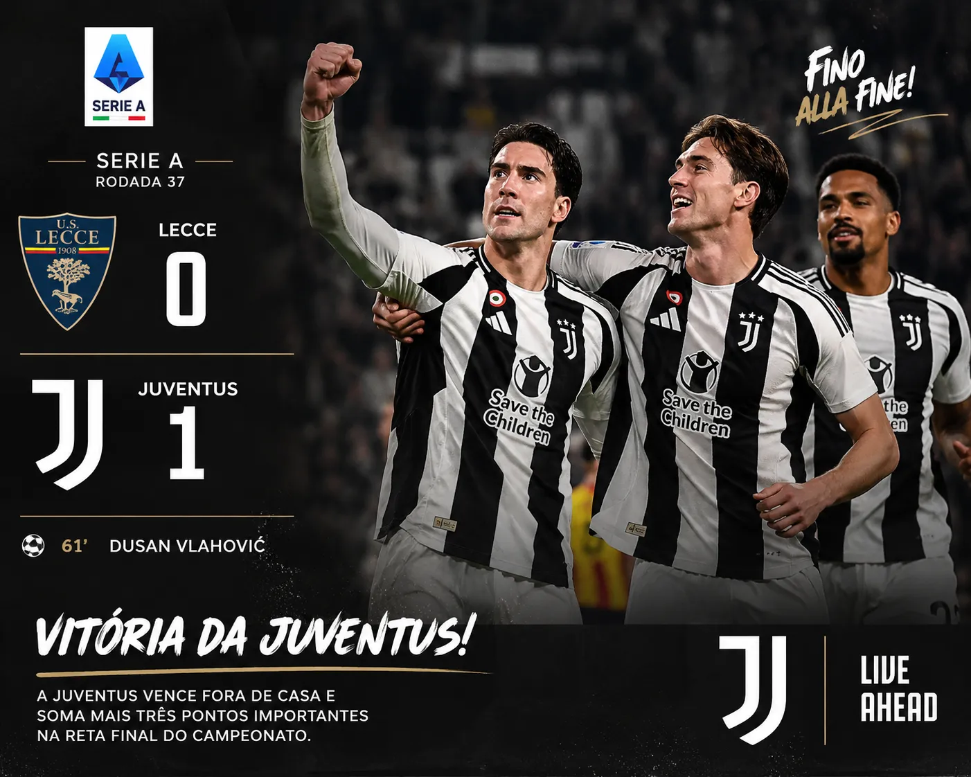 A Juventus arranca a vitória em Lecce com um golo relâmpago