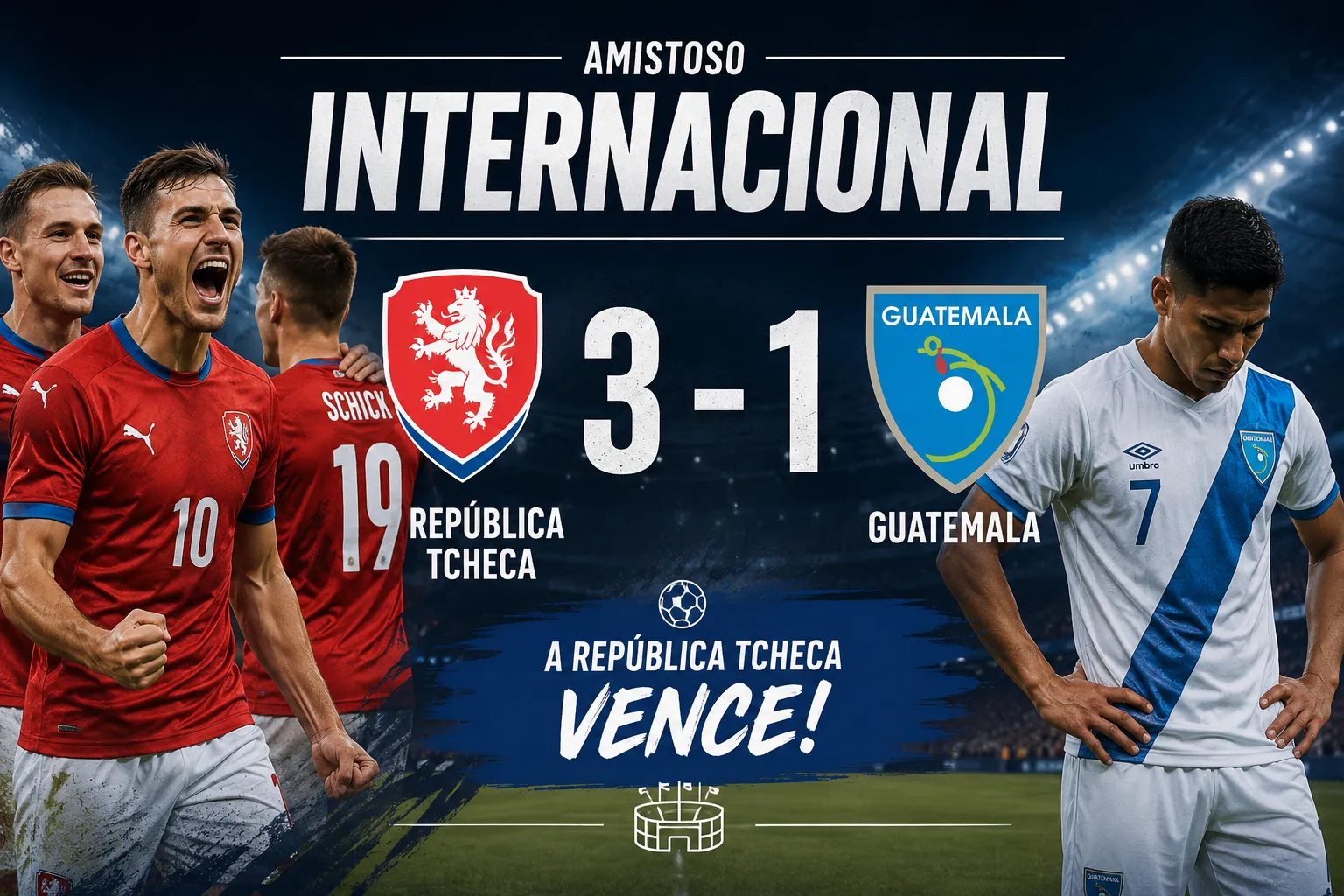 Schick lidera, Tcheca vence com autoridade e afina o motor para a Copa